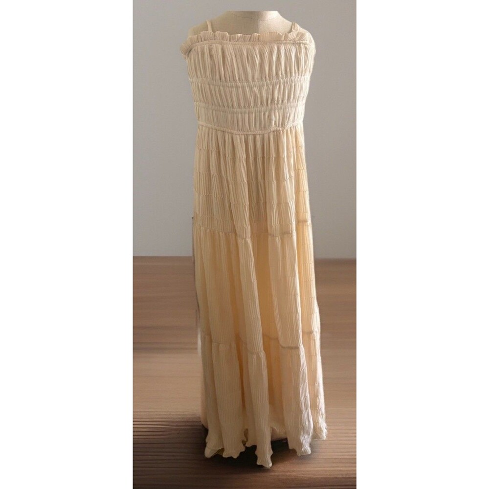 Anthropology By The River Cottage Core Boho Tiered Flowy Maxi Woman’s Dress Sz M